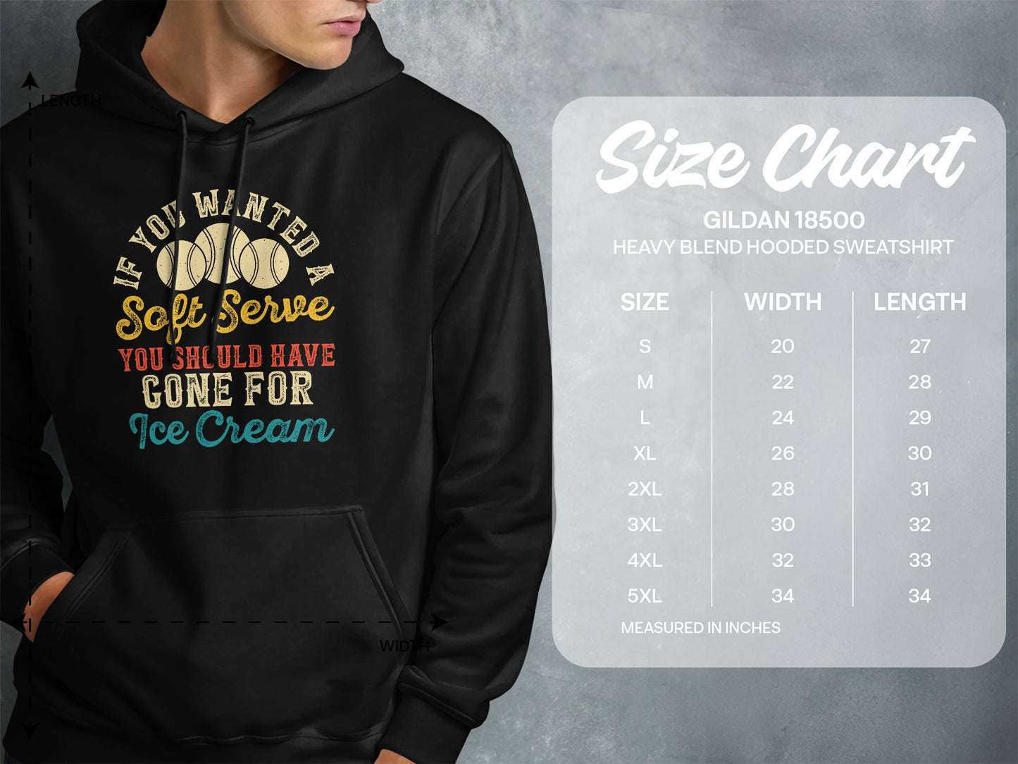 Hooded sweatshirt with "If you wanted a soft serve, you should have gotten ice cream" text.