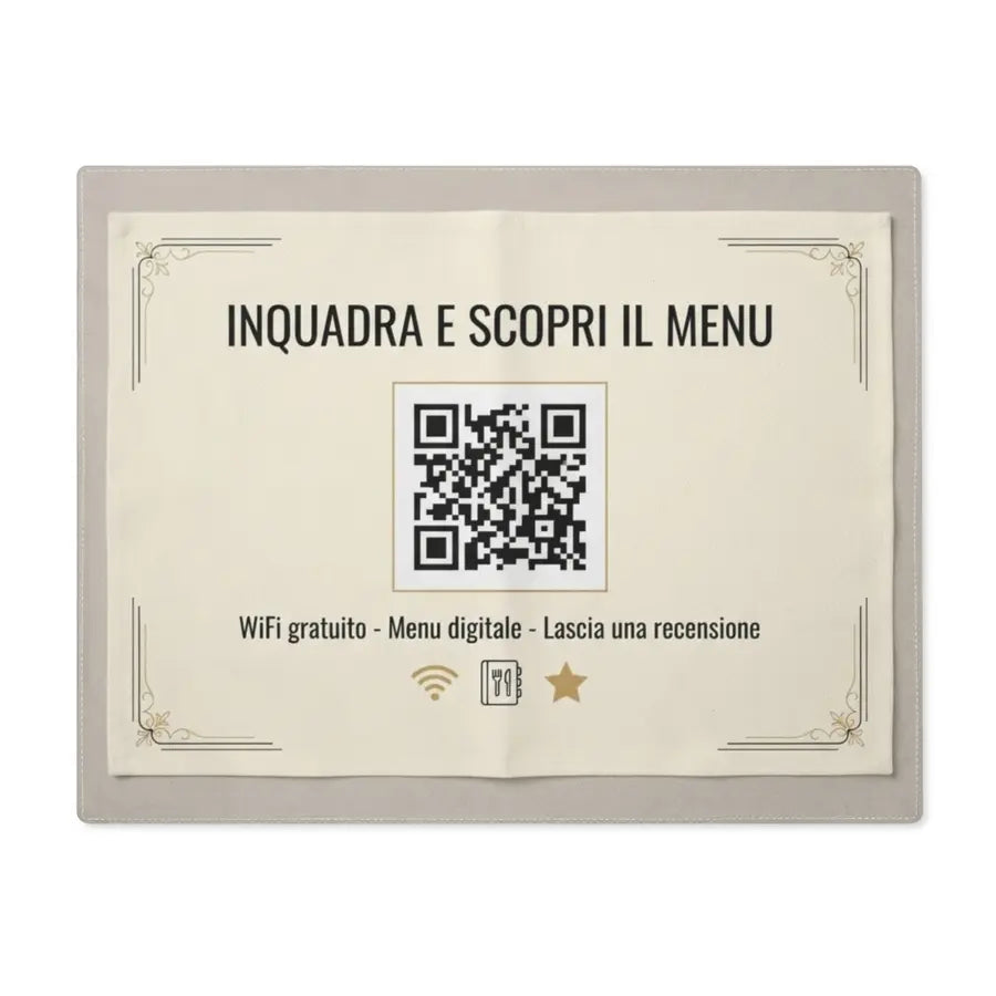 Tovaglietta Americana QR Code WiFi e Menu - Ristorante e Bar