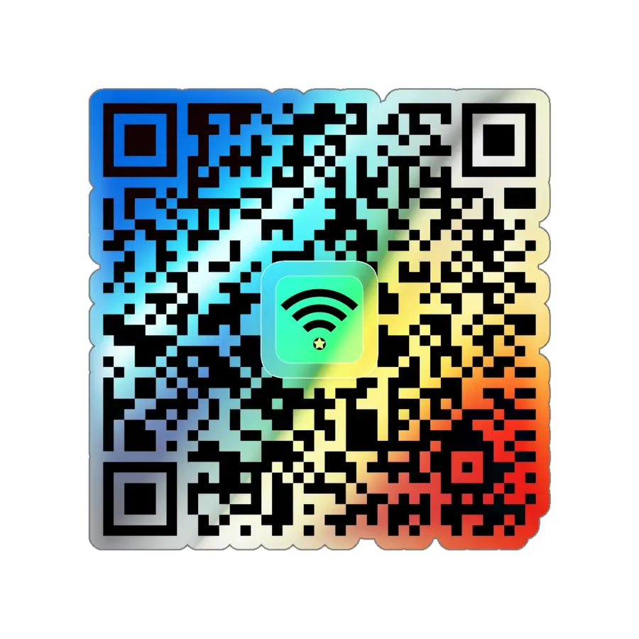 Adesivo QR Code Olografico WiFi Locale - Effetto Brillante