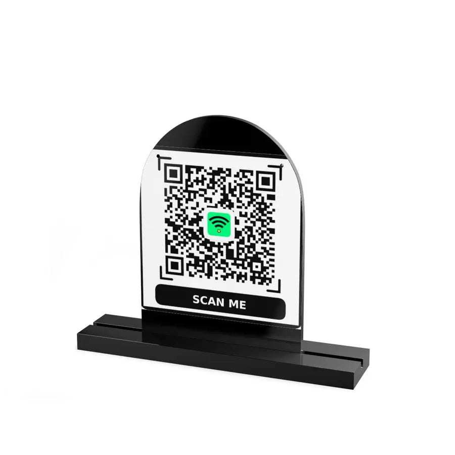 Espositore da Tavolo in Plexiglass QR Code WiFi - Sagoma Dome