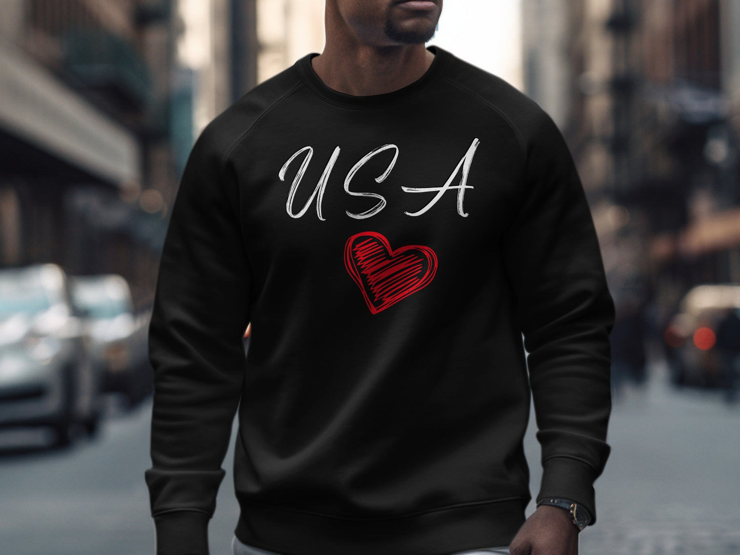 USA Heart Design Long Sleeve Sweatshirt Product