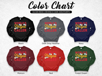 Gildan 18000 crewneck dark sweatshirts color chart with shirt swatches.