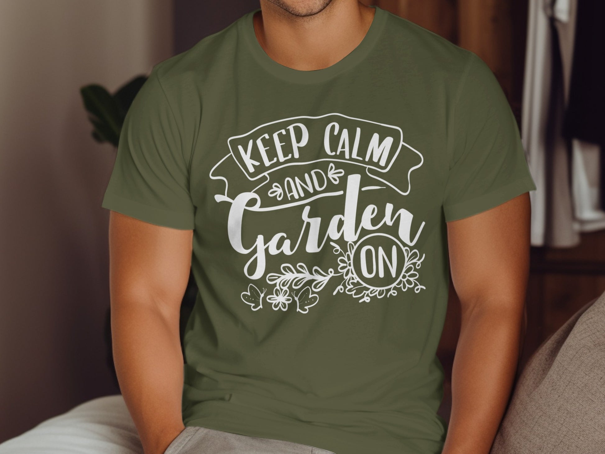Keep Calm And Garden On T-Shirt For Garden Lovers