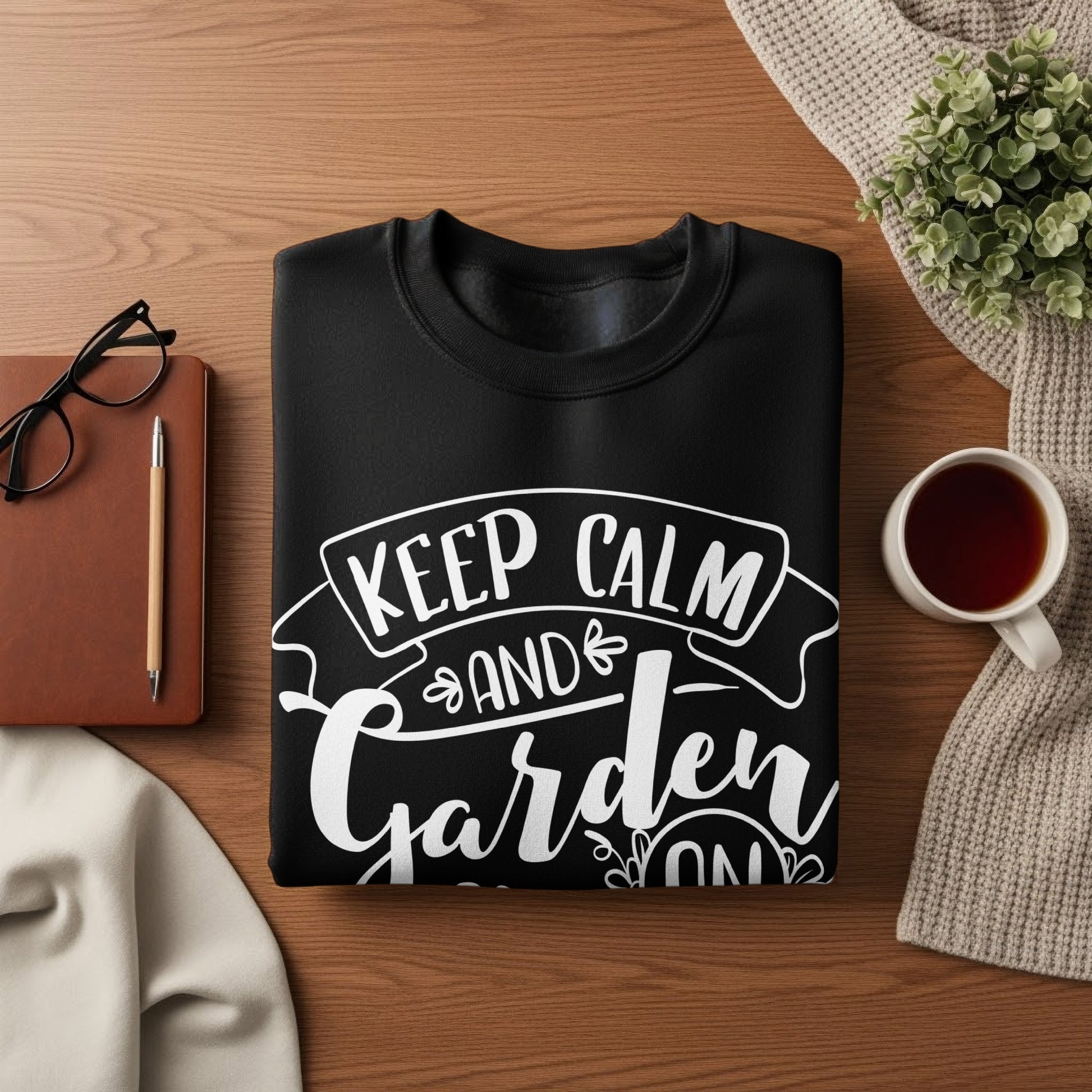Keep Calm and Garden On Black Casual Clothing