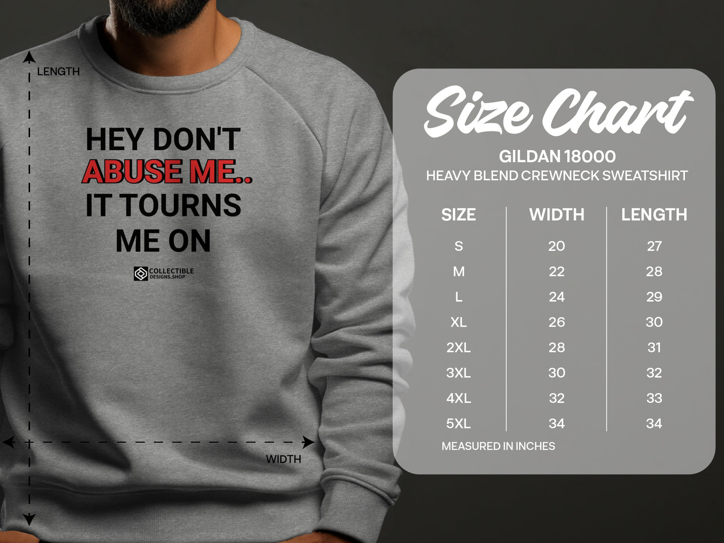 Hey Don't Abuse Me It Tourns Me On crewneck sweatshirt