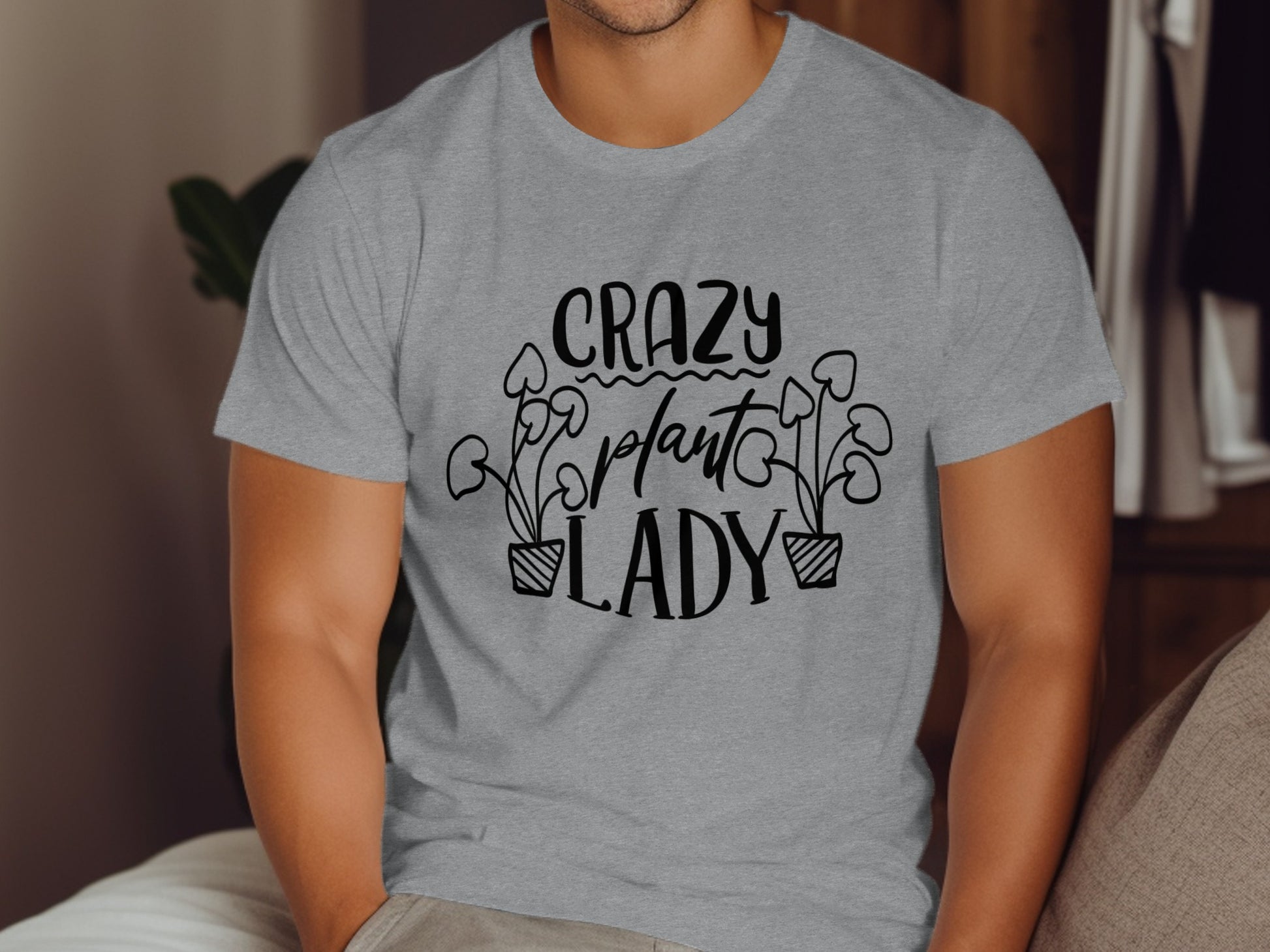 Crazy Plant Lady Graphic Tee Shirt for Garden Lovers