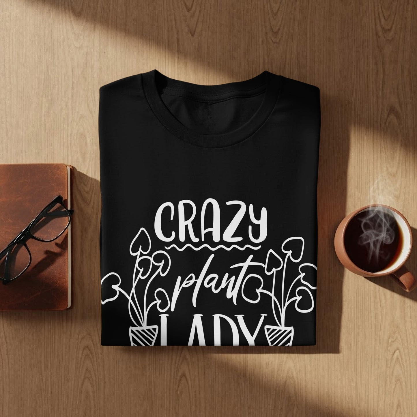 Crazy Plant Lady Black T-Shirt with Fun Design