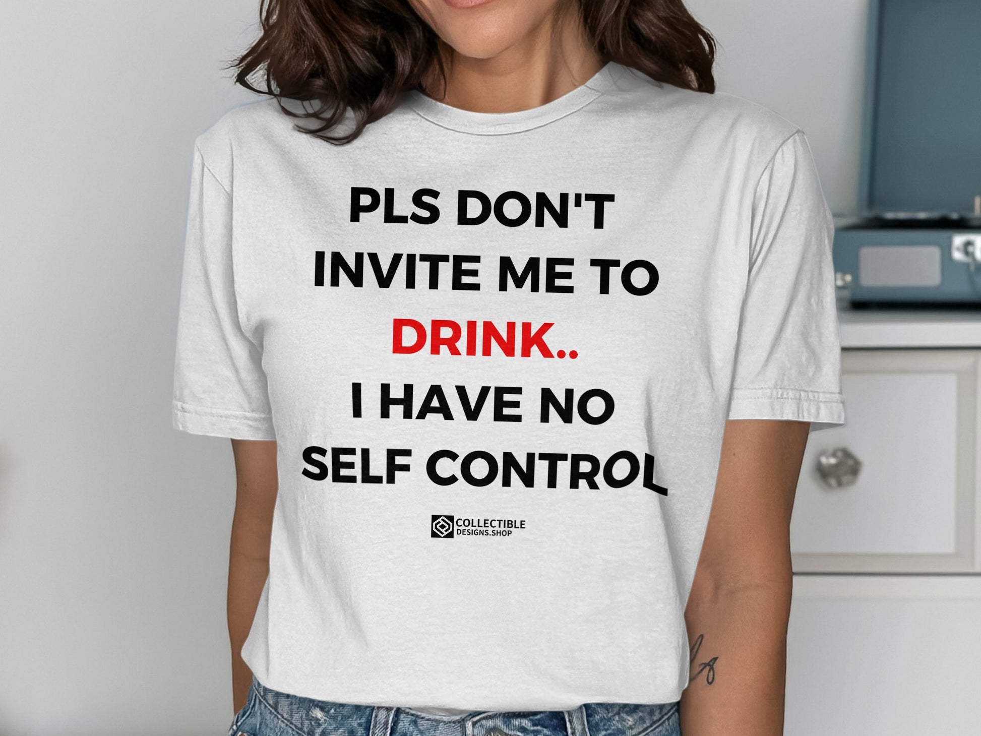 Funny Statement T-Shirt with Bold Drink Text Design