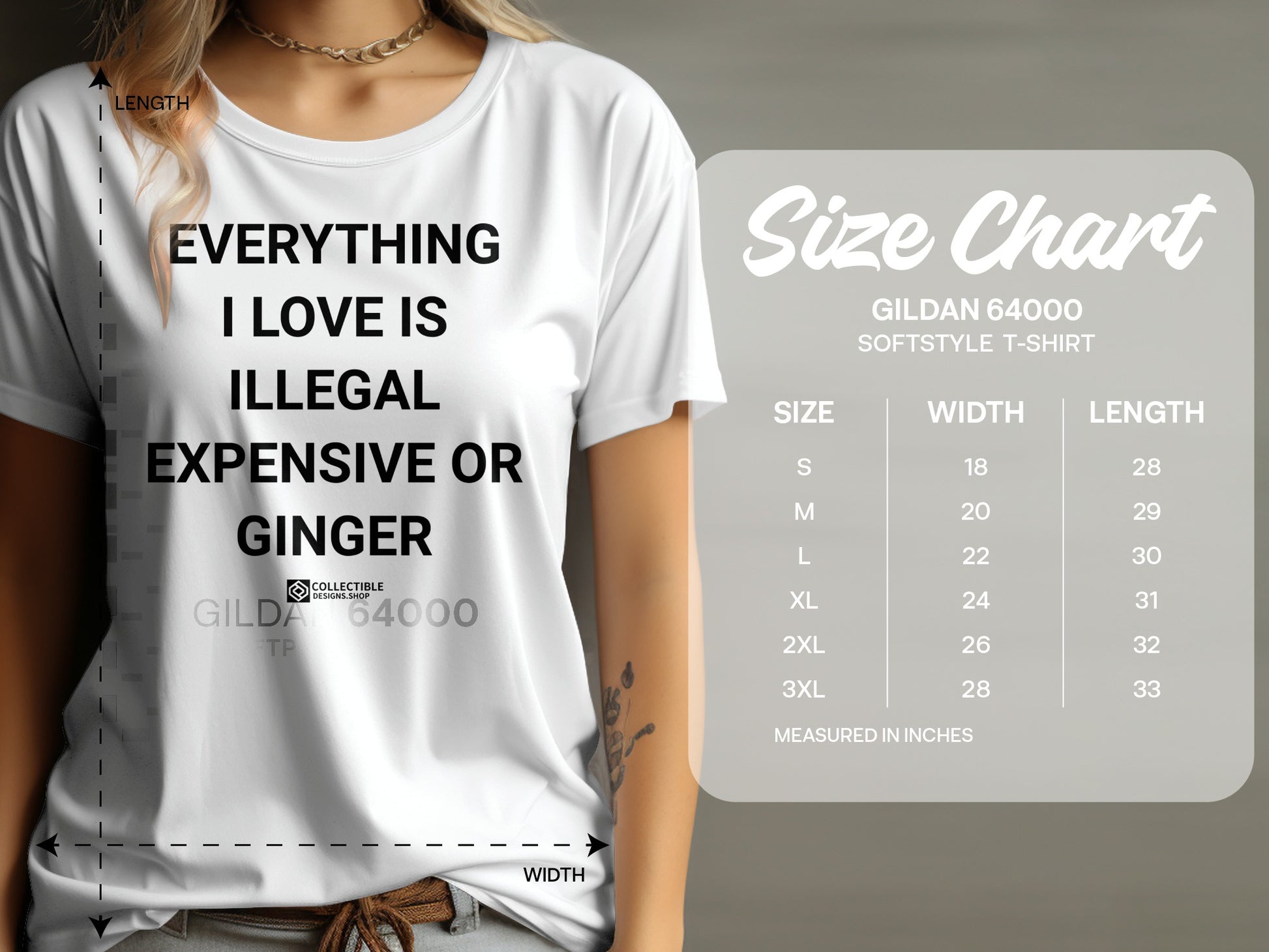 EVERYTHING I LOVE IS ILLEGAL EXPENSIVE OR GINGER T-shirt