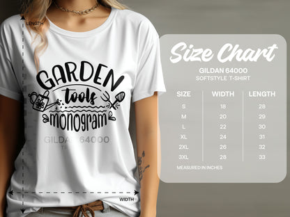 Garden Tools Monogram Softstyle T-shirt Design