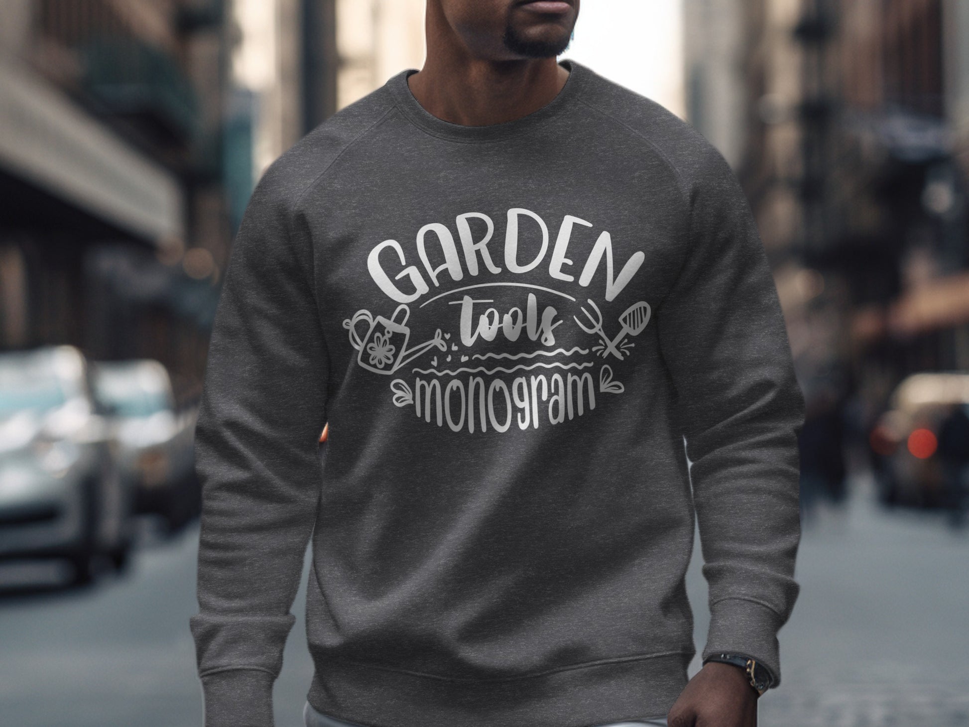 Garden Tools Monogram Design Sweatshirt
