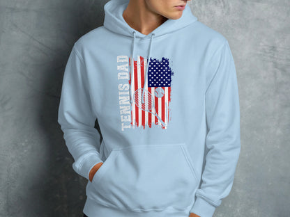 American Flag Tennis Racket T-Shirt, USA Flag Tennis Fan Tee, Tennis Lovers Gift, Patriotic Tennis Shirt, Unique Tennis Design