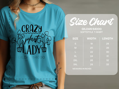 Crazy Plant Lady Gildan 64000 Softstyle T-shirt