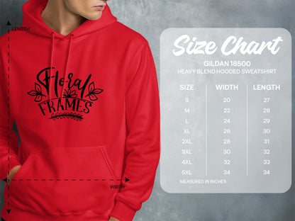 Stylish Floral Frames Design Hoodie Sweatshirt