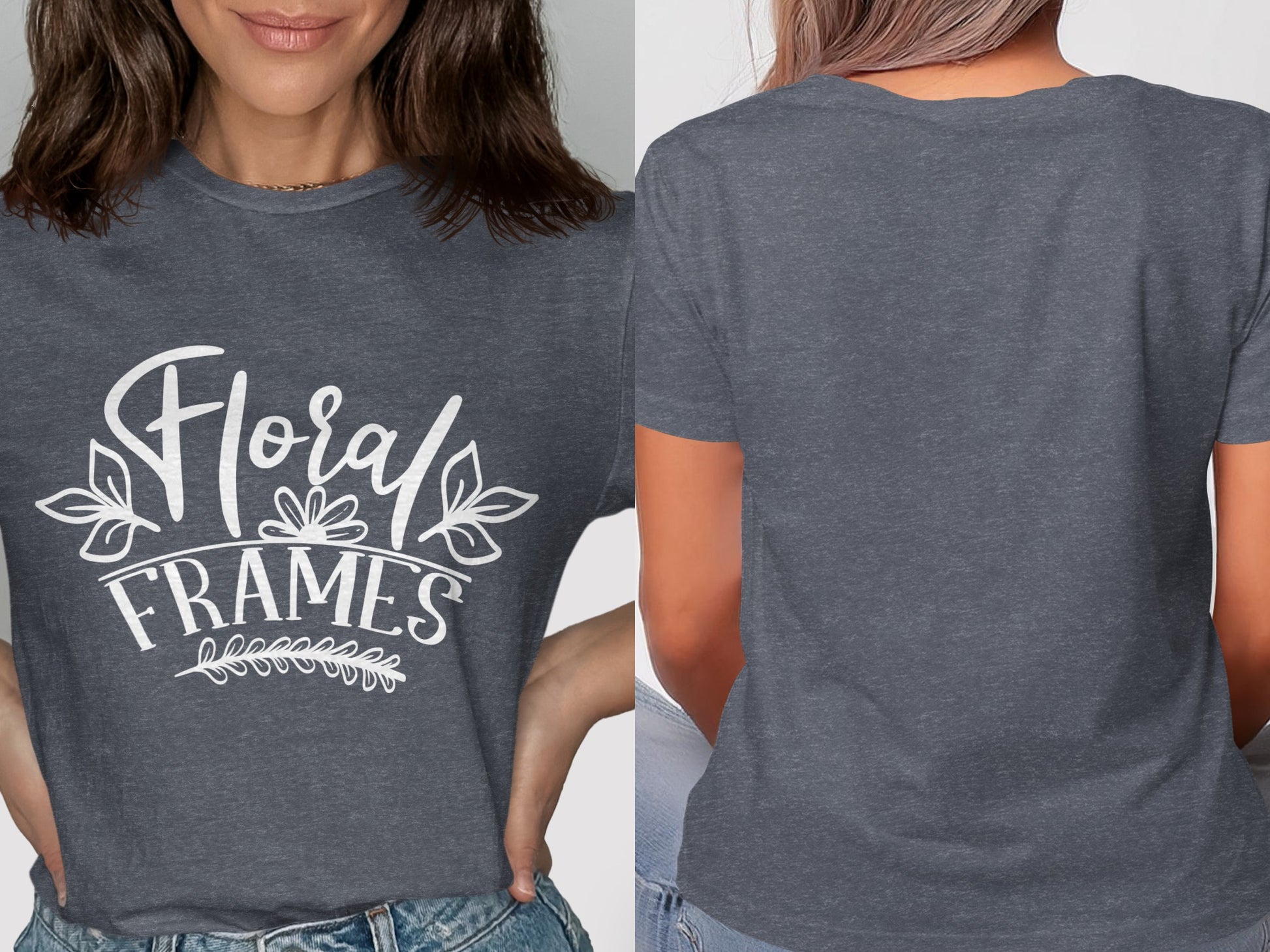 Floral Frames Graphic Tee Shirt Fashion Apparel