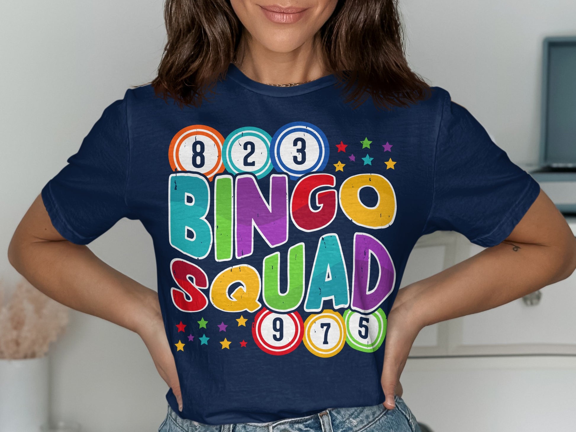 Bingo Squad Graphic Tee with Colorful Numbers