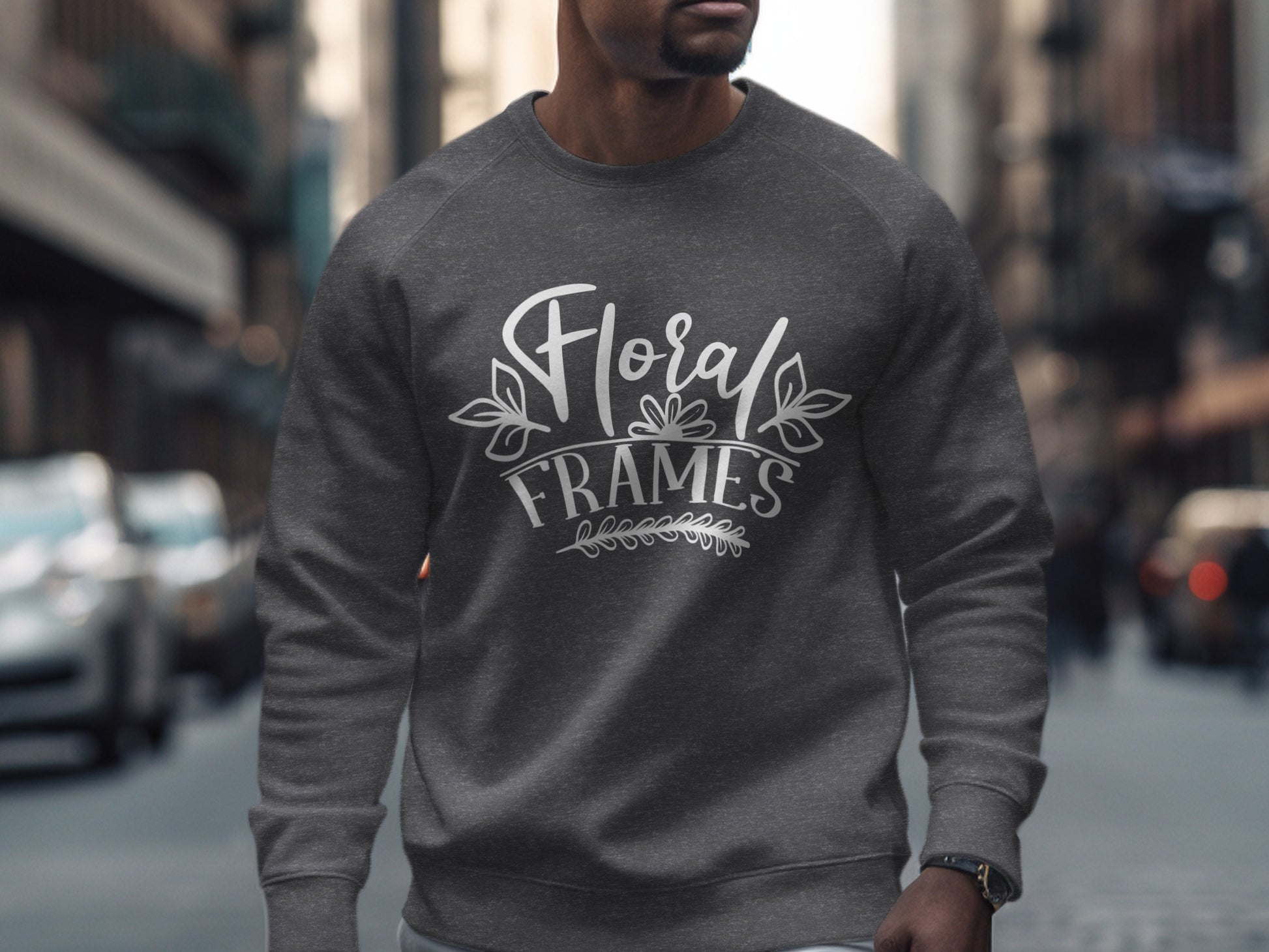 Floral Frames Sweatshirt Casual Apparel for Stylish Looks
