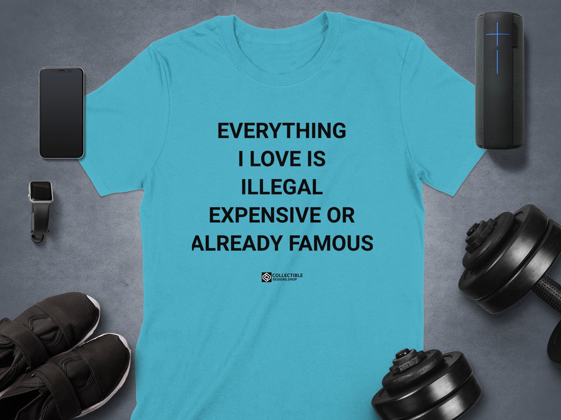 EVERYTHING I LOVE IS ILLEGAL EXPENSIVE OR FAMOUS product