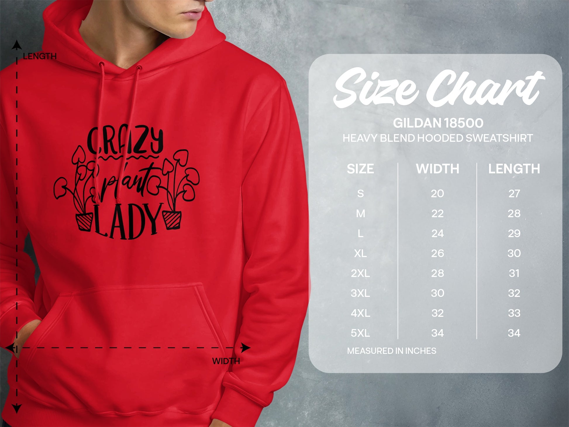 Crazy Plant Lady Red Hooded Sweatshirt Product