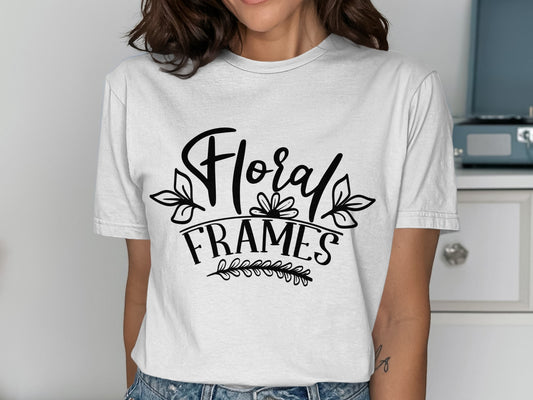 Floral Frames Graphic Tee Shirt