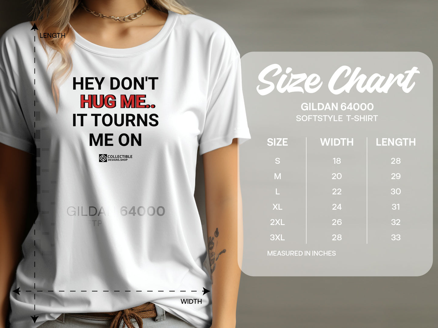 Hey Don't Hug Me It Turns Me On Graphic Tee