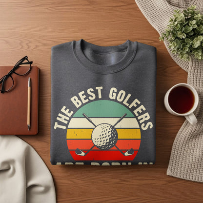 Crewneck sweatshirt with "The Best Golfers" text and a golf ball with crossed clubs.