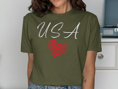 USA Heart Graphic Women's T-Shirt
