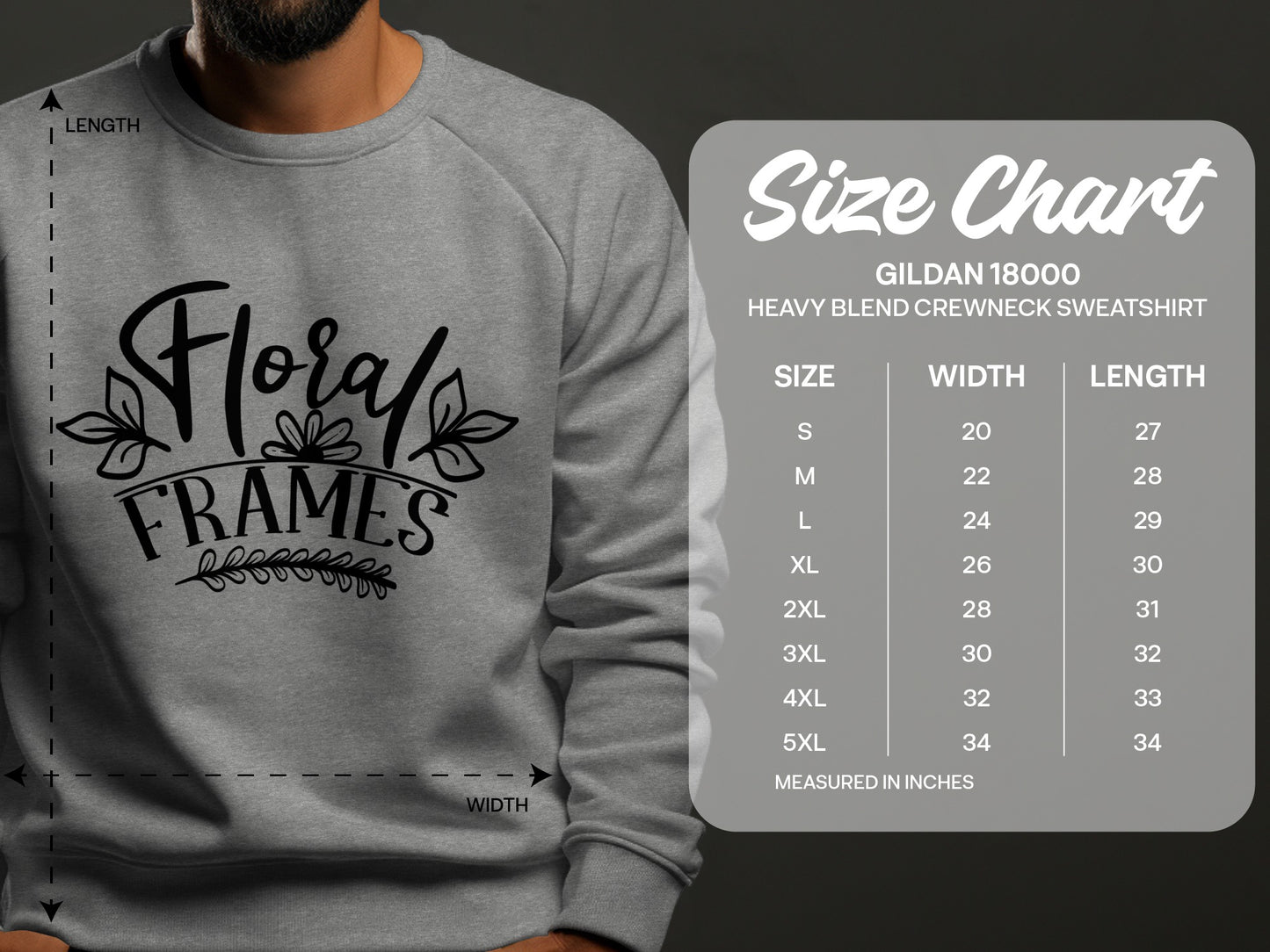 Floral Frames Design Printed Sweatshirt