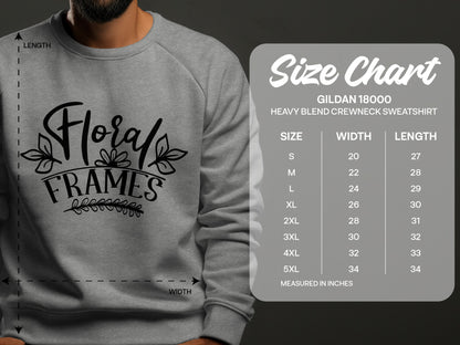 Floral Frames Design Printed Sweatshirt