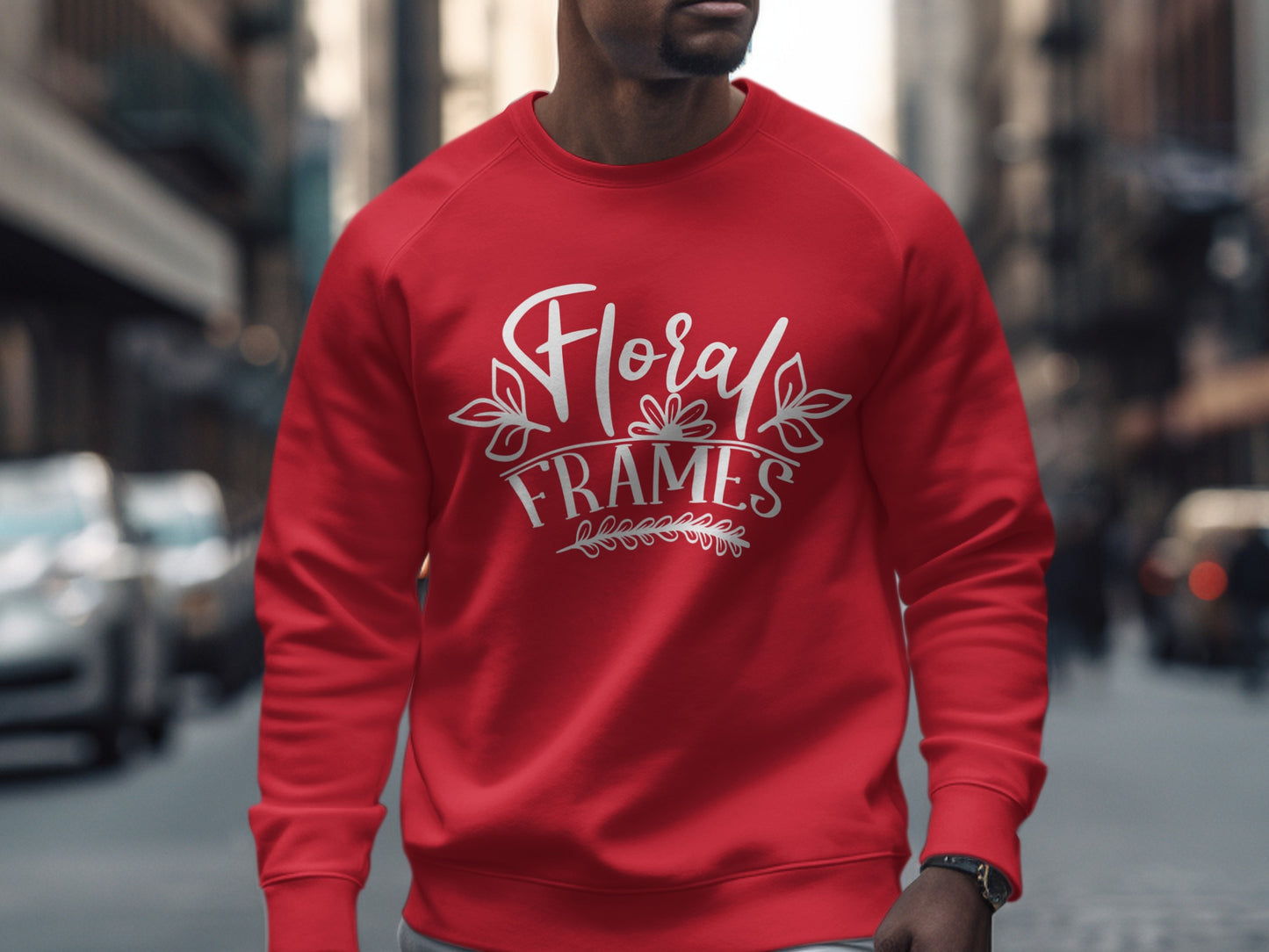 Floral Frames Sweatshirt Urban Casual Design