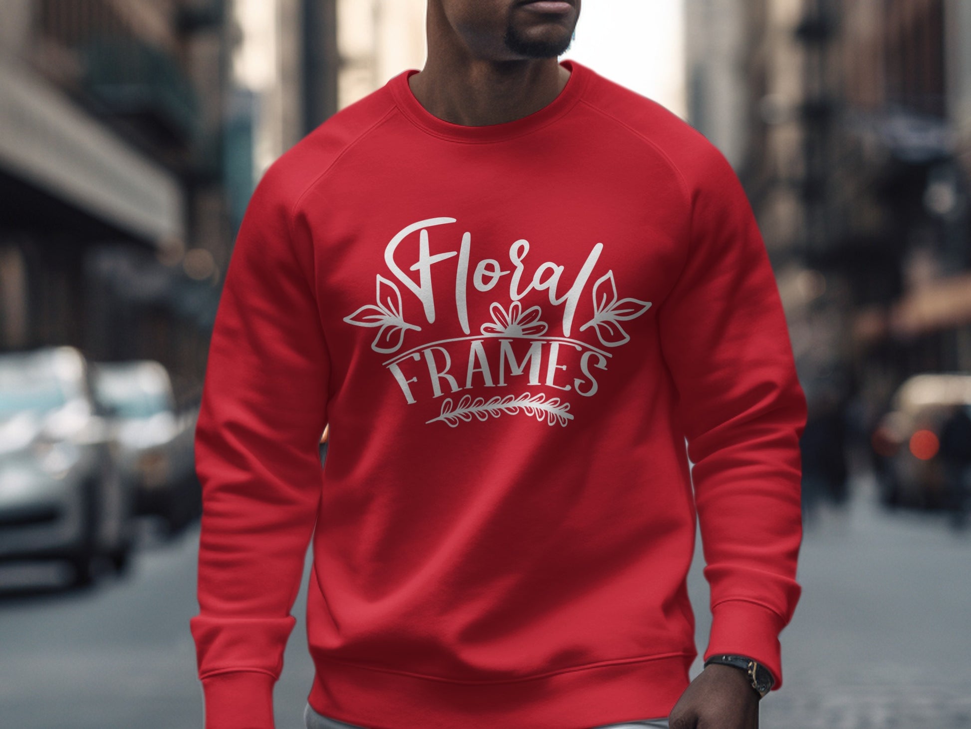 Floral Frames Sweatshirt Urban Casual Design