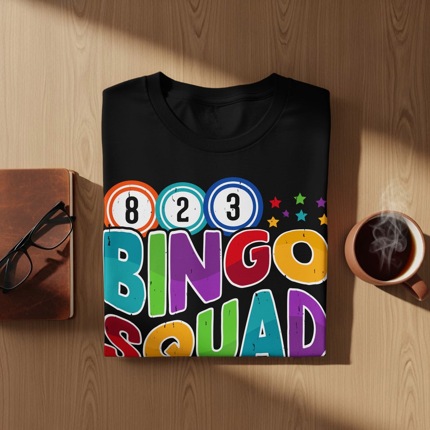 Colorful Bingo Squad T-shirt for Fun Game Lovers