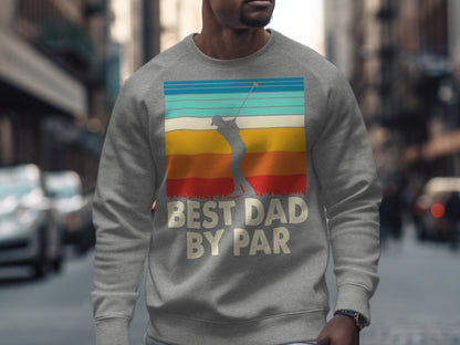 Grey sweatshirt with golfer silhouette and "Best by Par" text.