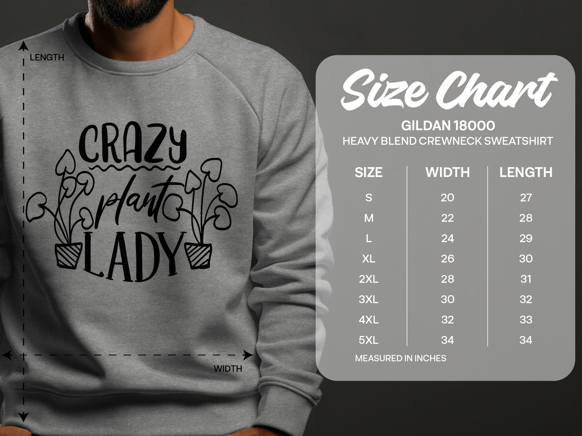 Crazy Plant Lady Heavy Blend Crewneck Sweatshirt