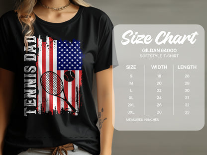 American Flag Tennis Racket T-Shirt, USA Flag Tennis Fan Tee, Tennis Lovers Gift, Patriotic Tennis Shirt, Unique Tennis Design