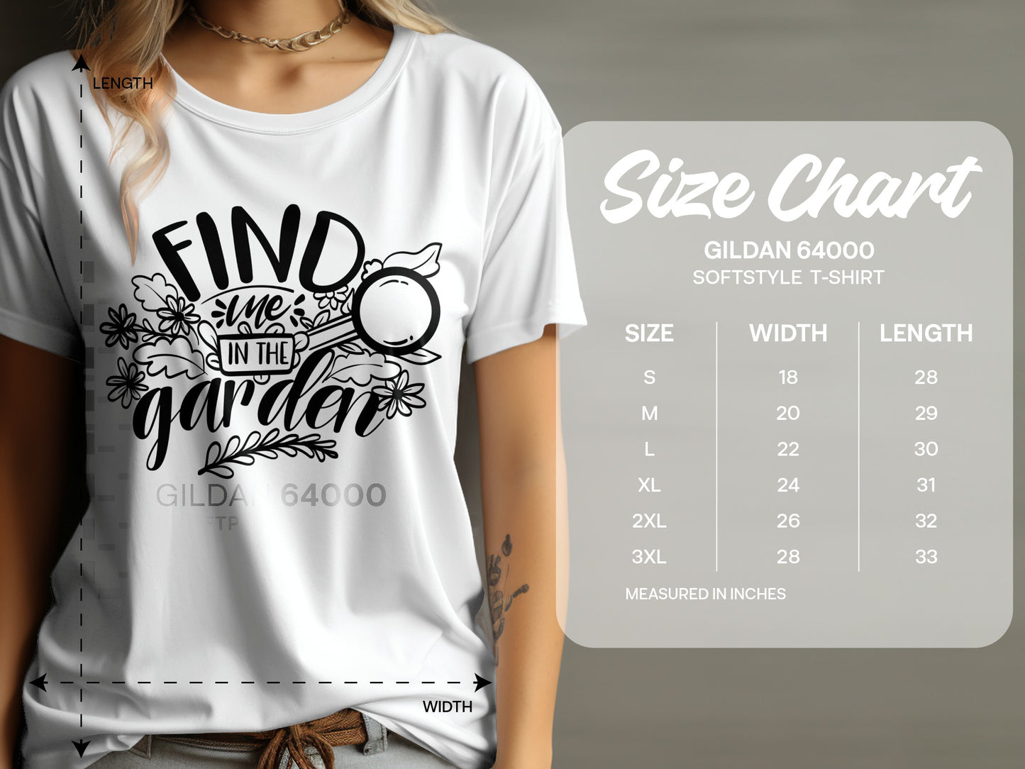 Find Me In The Garden Gildan 64000 Softstyle T-Shirt