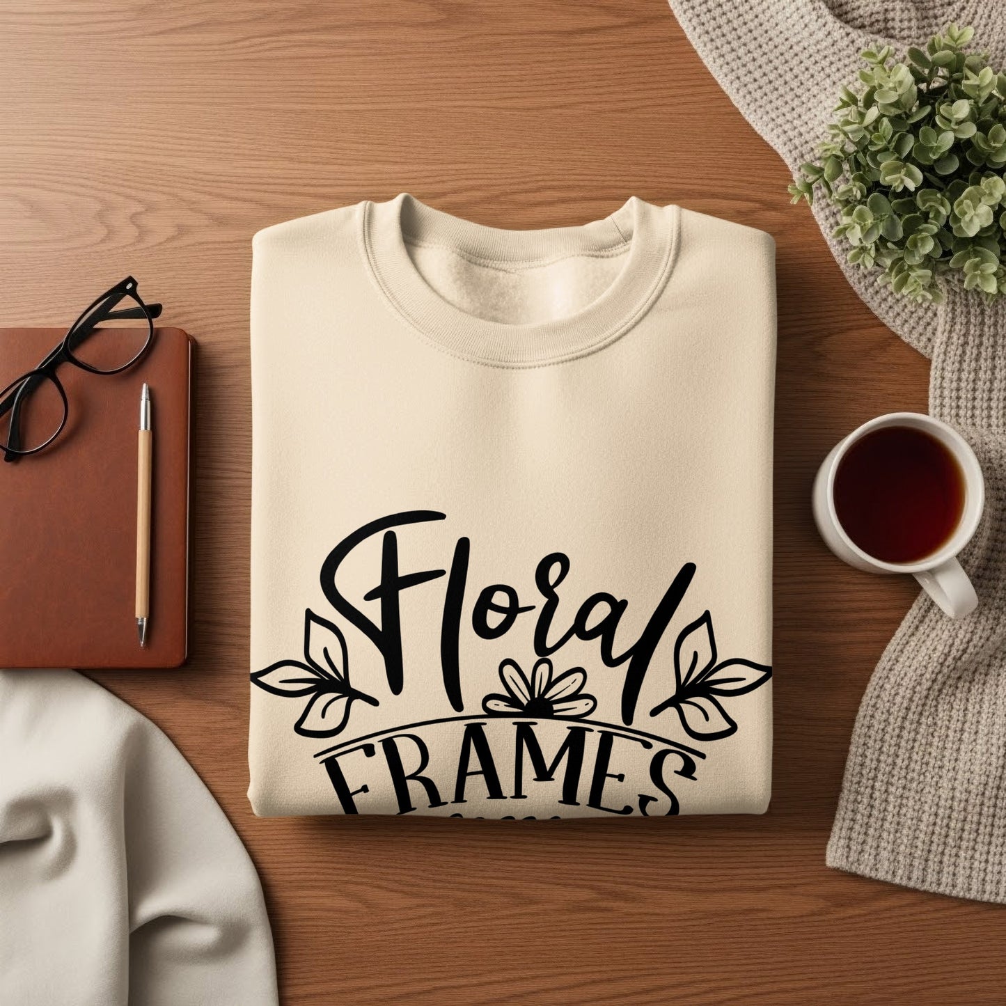 Floral Frames Sweatshirt Cozy Design for Everyday Wear