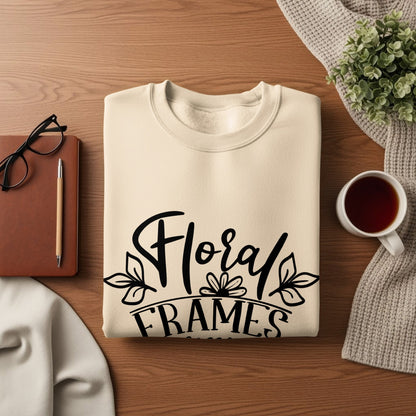 Floral Frames Sweatshirt Cozy Design for Everyday Wear