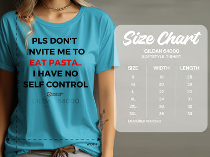 Fun Graphic T-Shirt For Pasta Lovers Self Control Issue