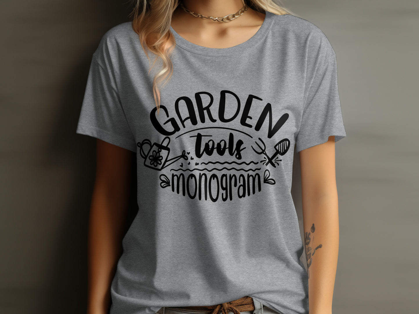 Garden Tools Monogram T-Shirt for Nature Enthusiasts