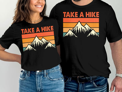 Black t-shirts with "Take a Hike" text and mountain graphic.