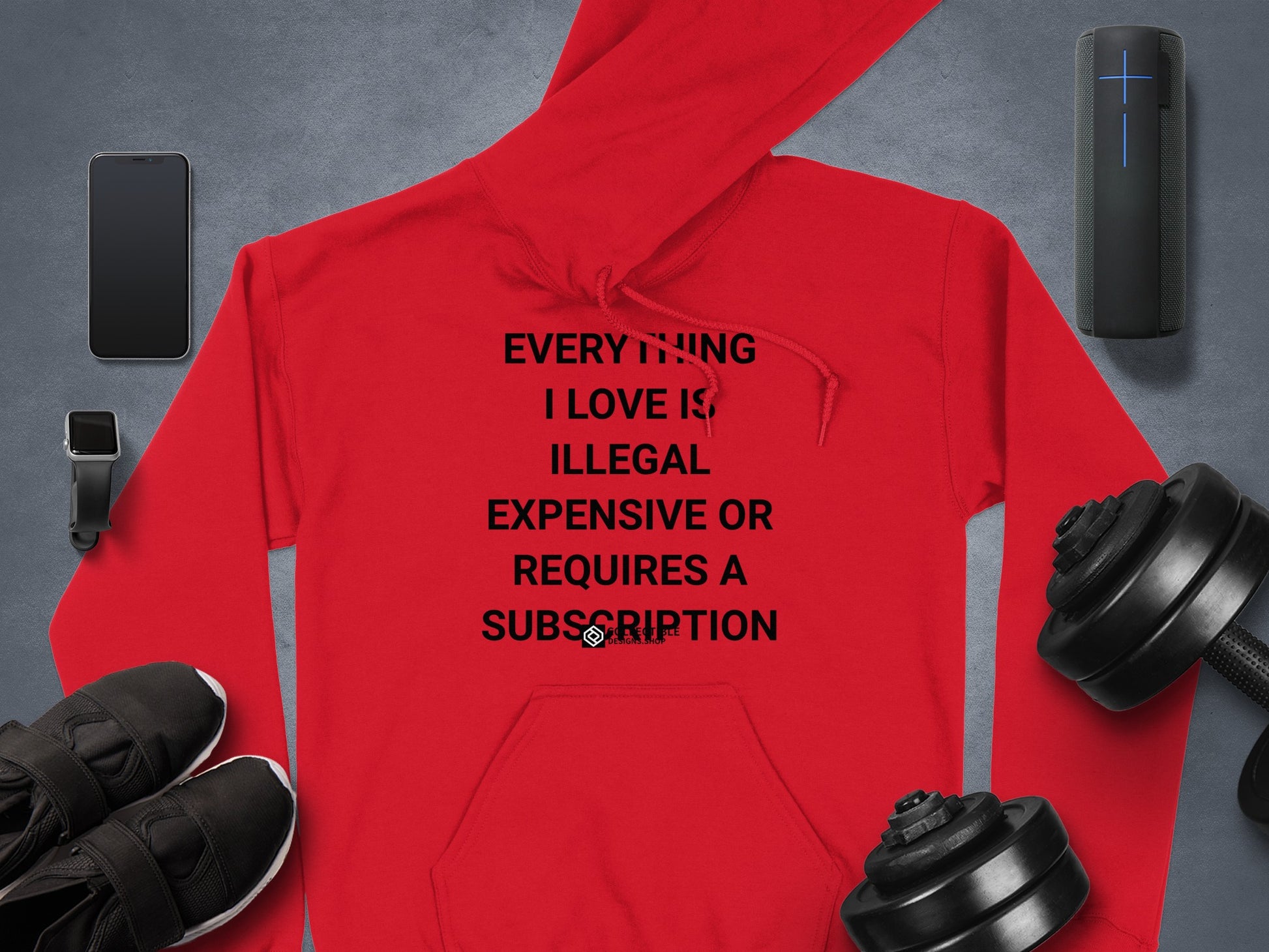 Everything I Love Is Illegal Expensive Hooded Sweatshirt