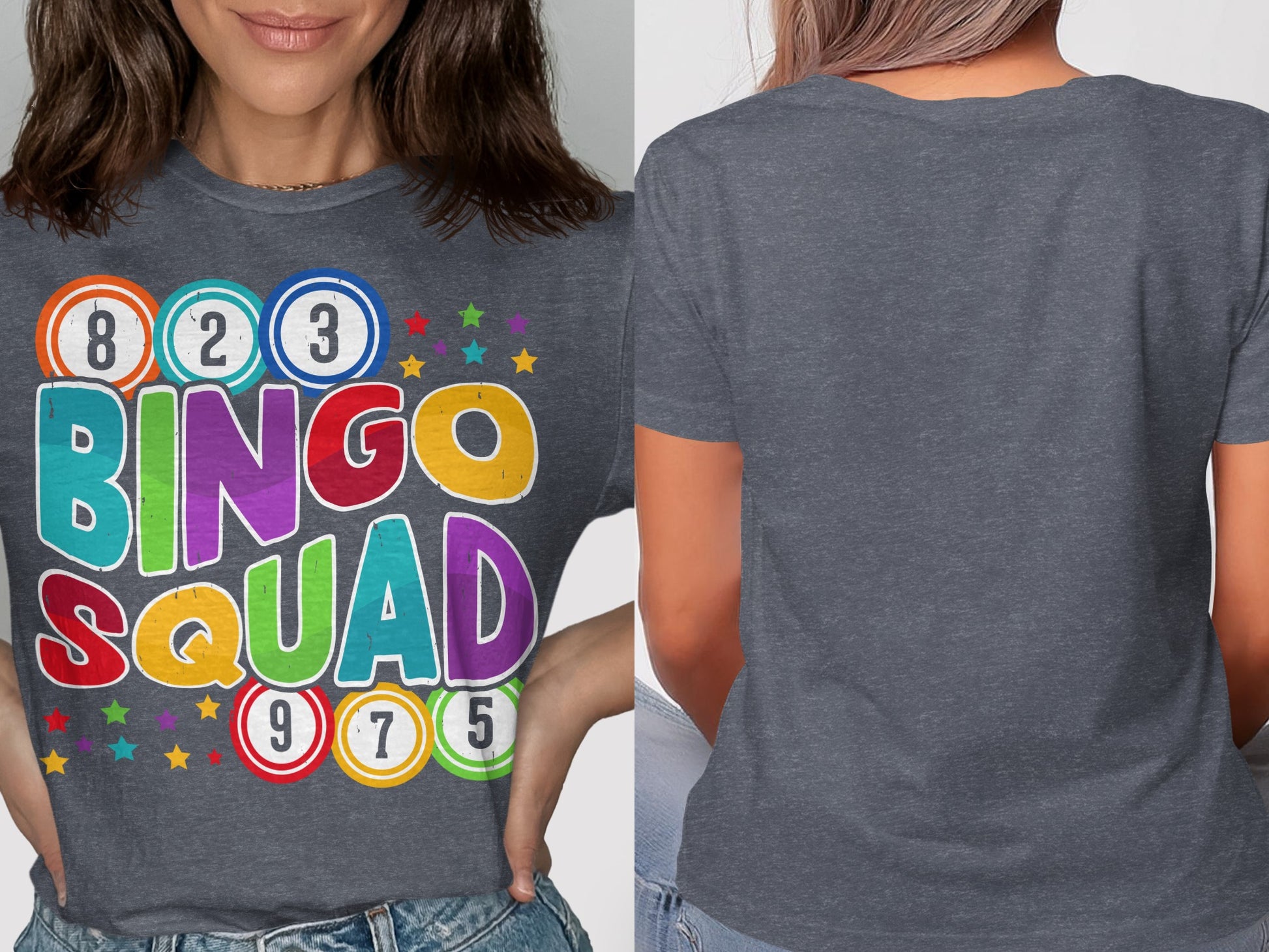 Bingo Squad Graphic Tee with Numbers Pattern