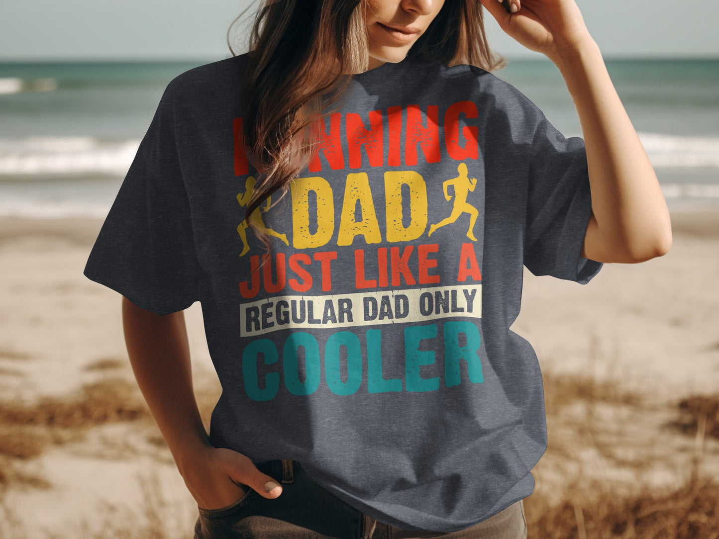 Running dad, just like a regular dad, only cooler t-shirt.