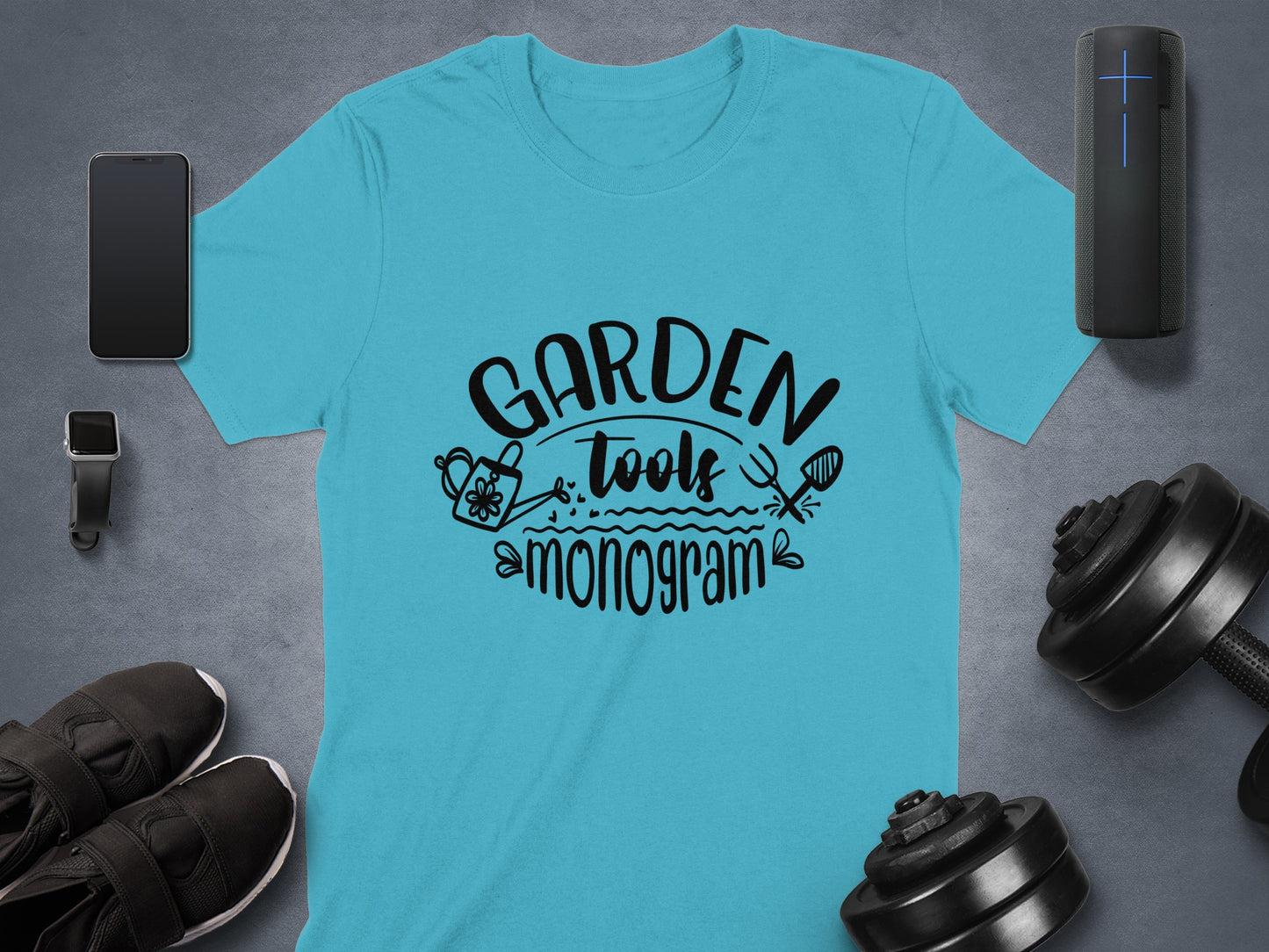 Garden Tools Monogram Design Shirt for Casual Wear
