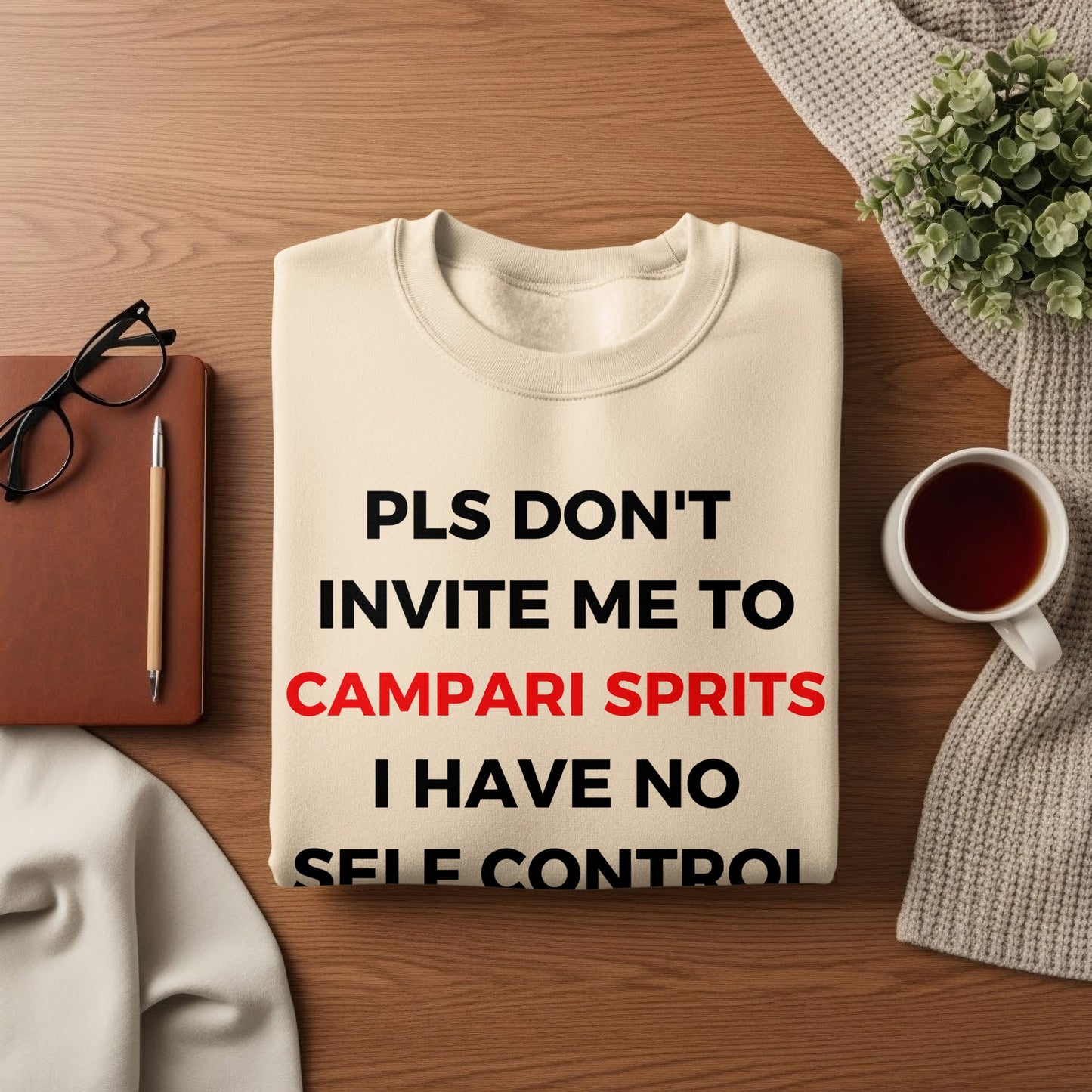 PLENT DON'T INVITE ME TO CAMPARI SPIRITS Sweatshirt