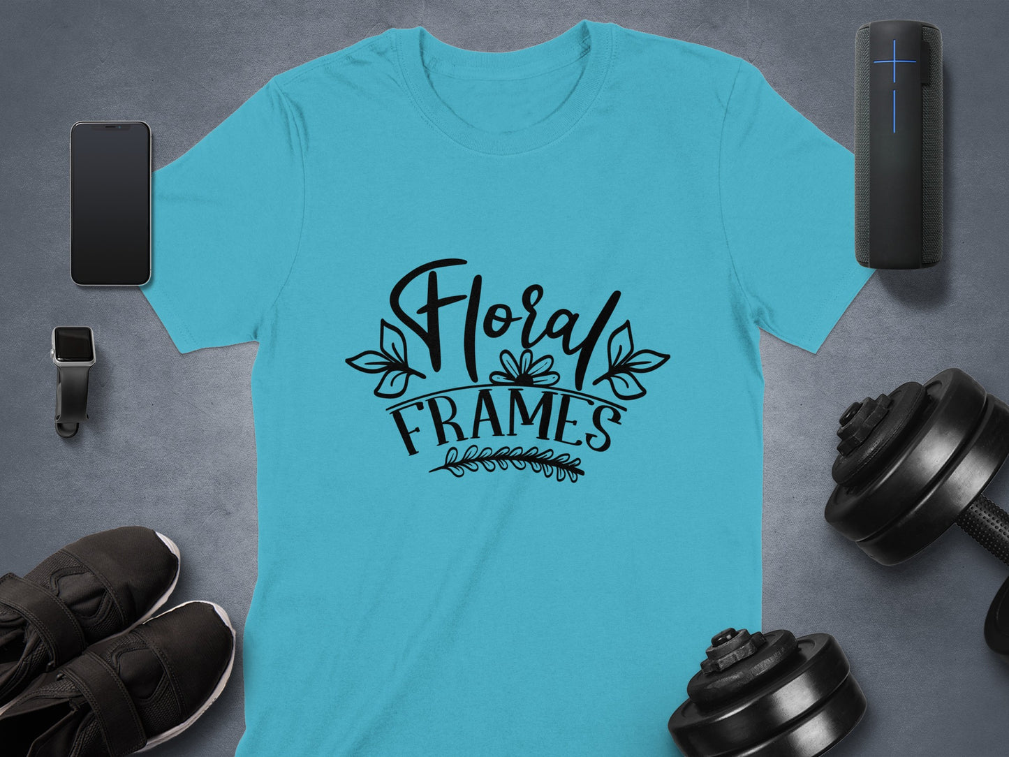 Floral Frames Design T-shirt for Casual Wear