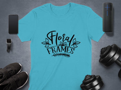 Floral Frames Design T-shirt for Casual Wear