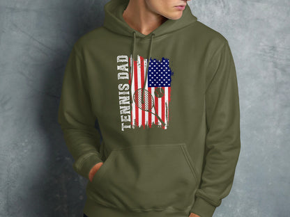 American Flag Tennis Racket T-Shirt, USA Flag Tennis Fan Tee, Tennis Lovers Gift, Patriotic Tennis Shirt, Unique Tennis Design