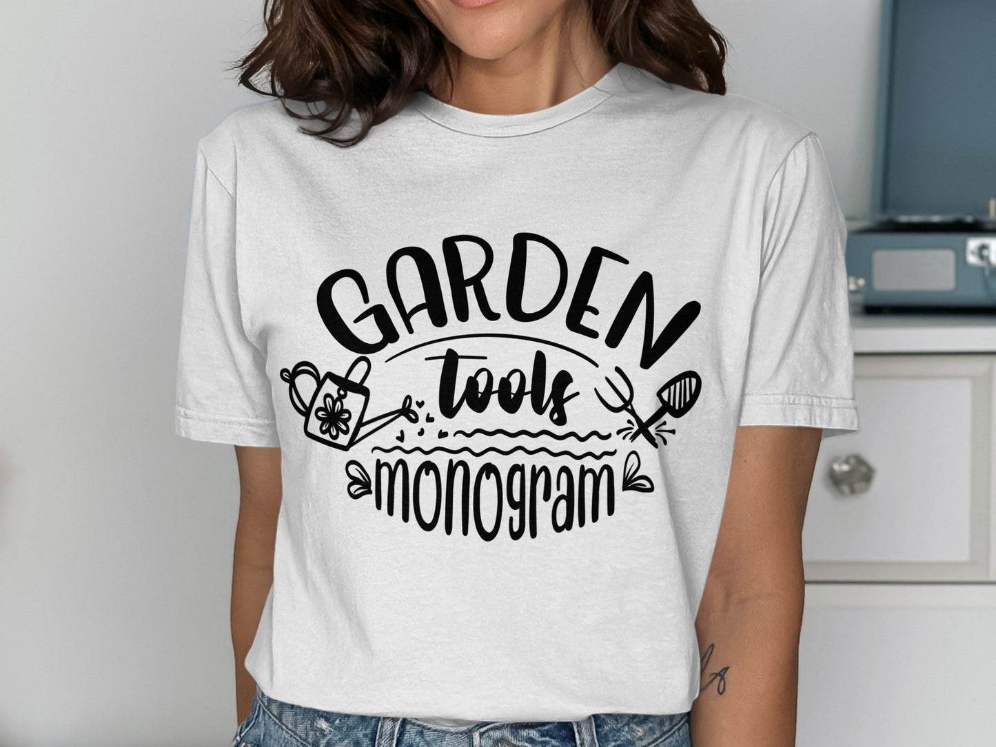 Garden Tools Monogram Design T-Shirt Product